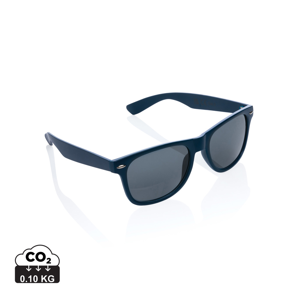 Lunettes de soleil en plastique recyclé promotionnelles Bleu marine